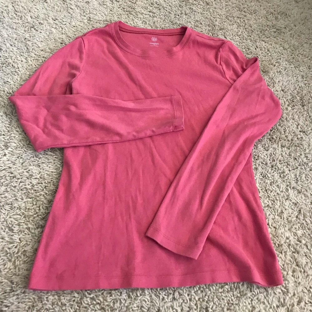 long sleeve pink top